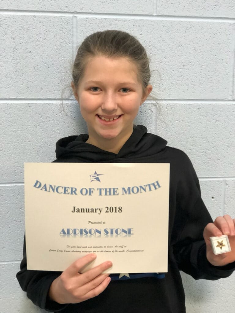 January 2018 E2 Star Dancer of the Month!