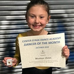 October 2018 Dancer of the Month!
